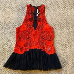 Jonathan Simkhai red zip back top